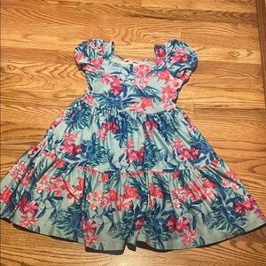 Tommy Bahama Pink and Orange Ruffled Tiered Sundress